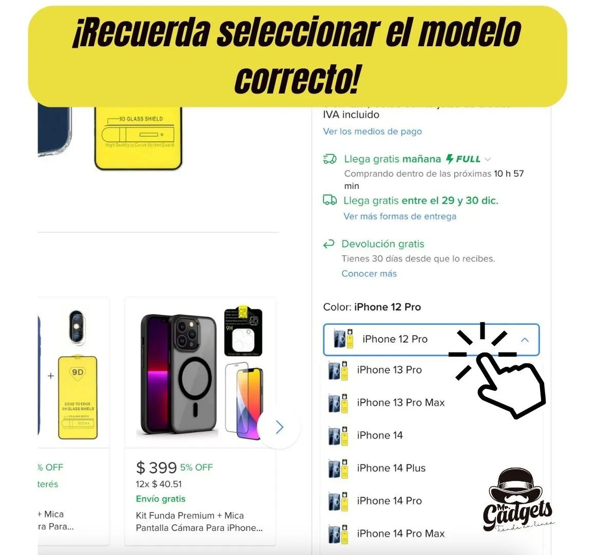 Kit Funda Magsafe + Mica Pantalla + Mica Cámara Para iPhone