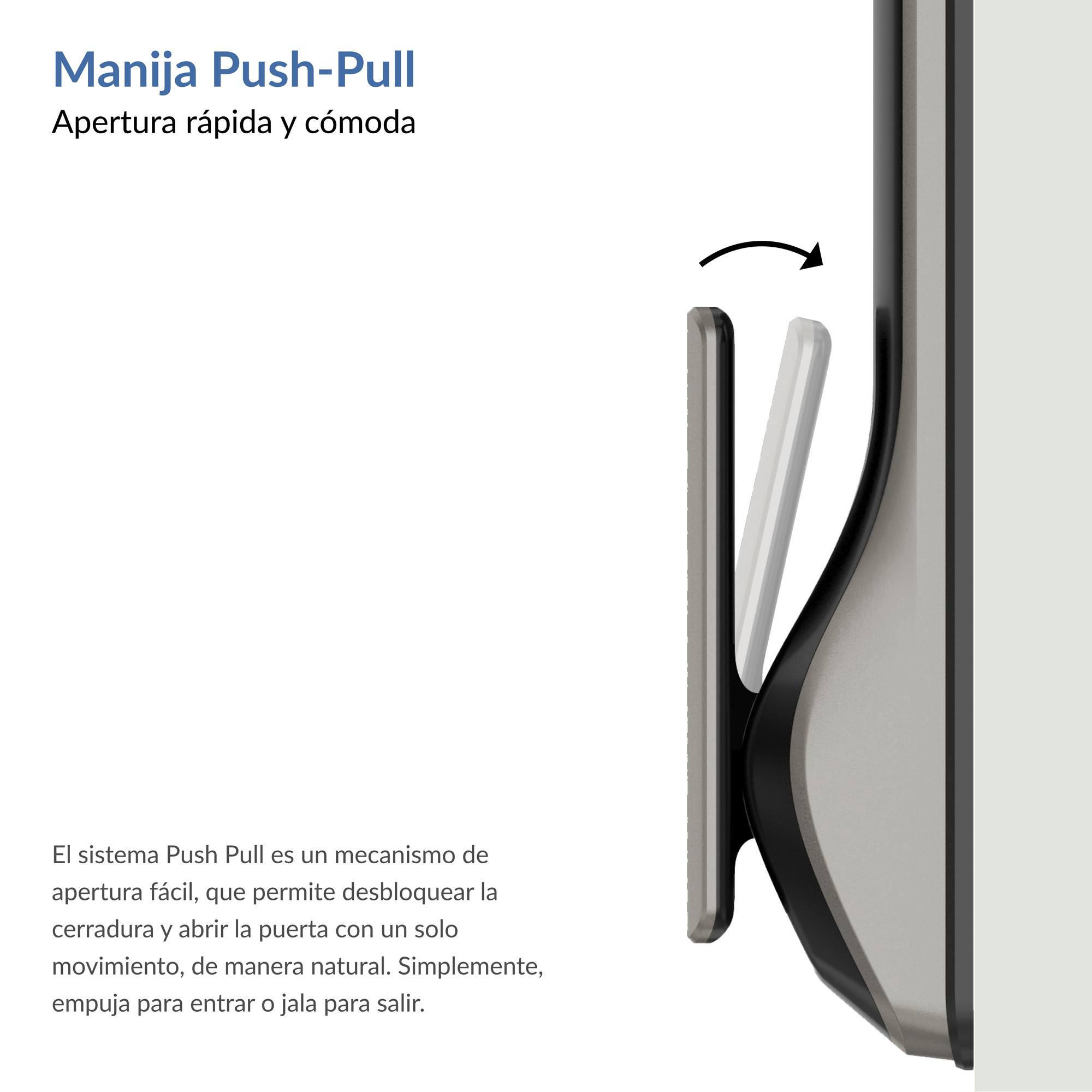 Cerradura Inteligente Push-Pull WiFi, Huella y Tarjeta Excel EXC-SP600