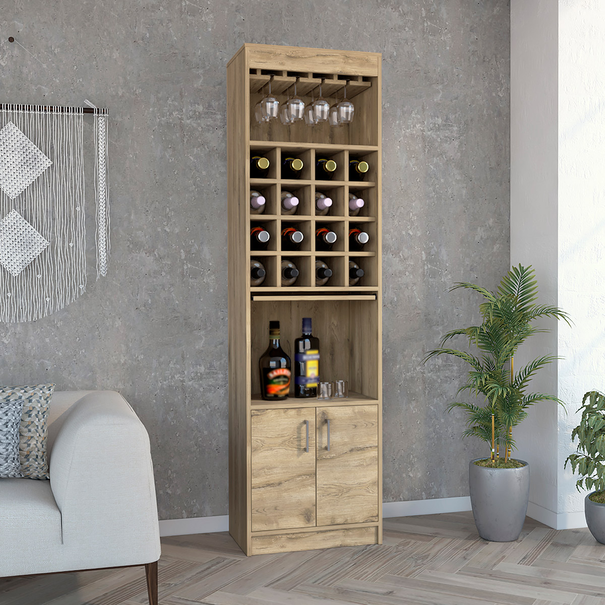 Mueble bar armable modelo Kava color Duna marcaExcelsior