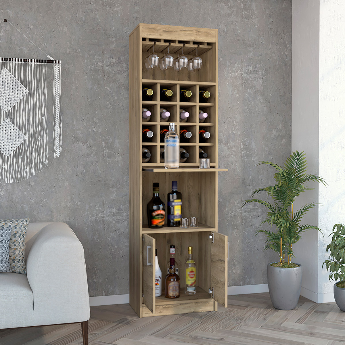 Mueble bar armable modelo Kava color Duna marcaExcelsior