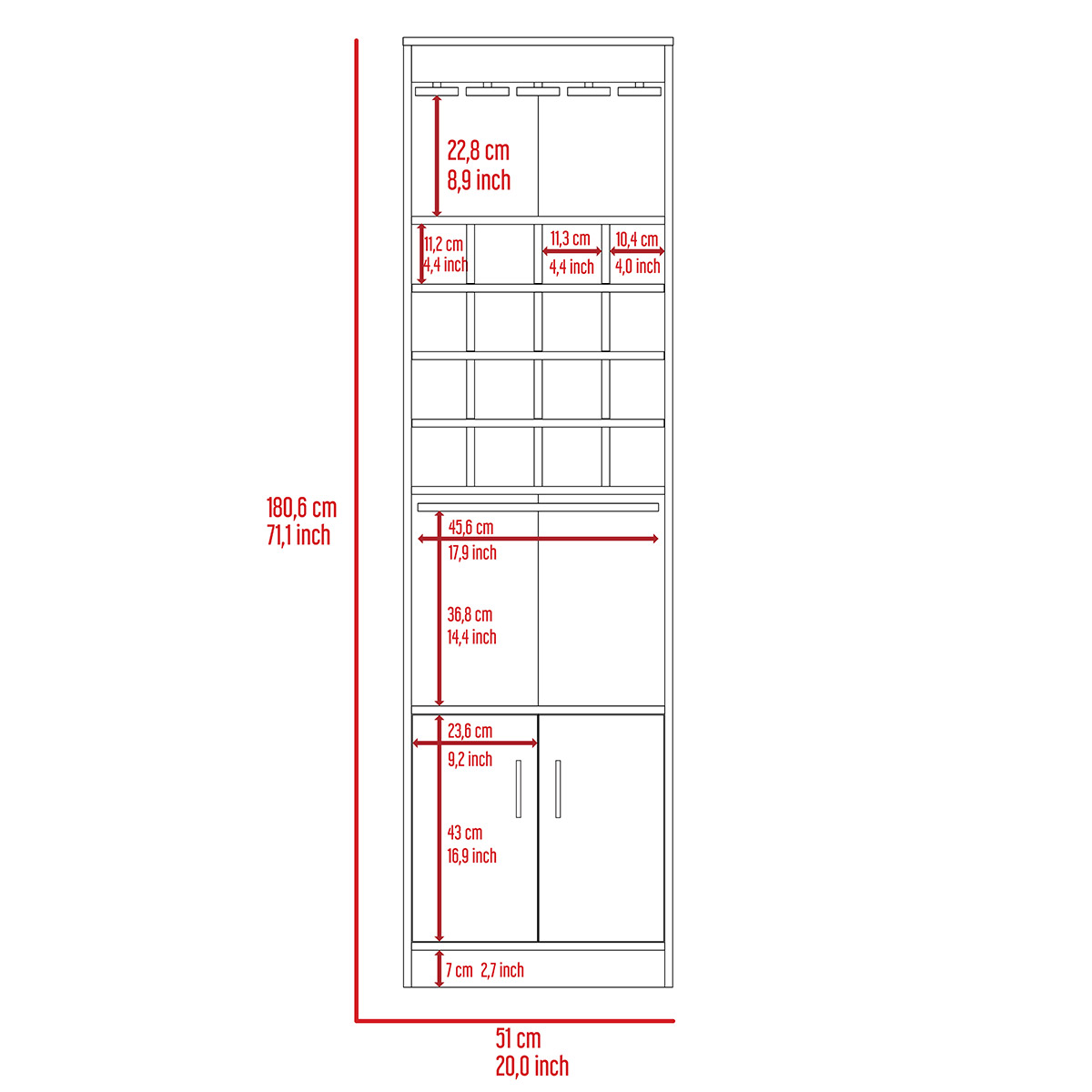 Mueble bar armable modelo Kava color Duna marcaExcelsior