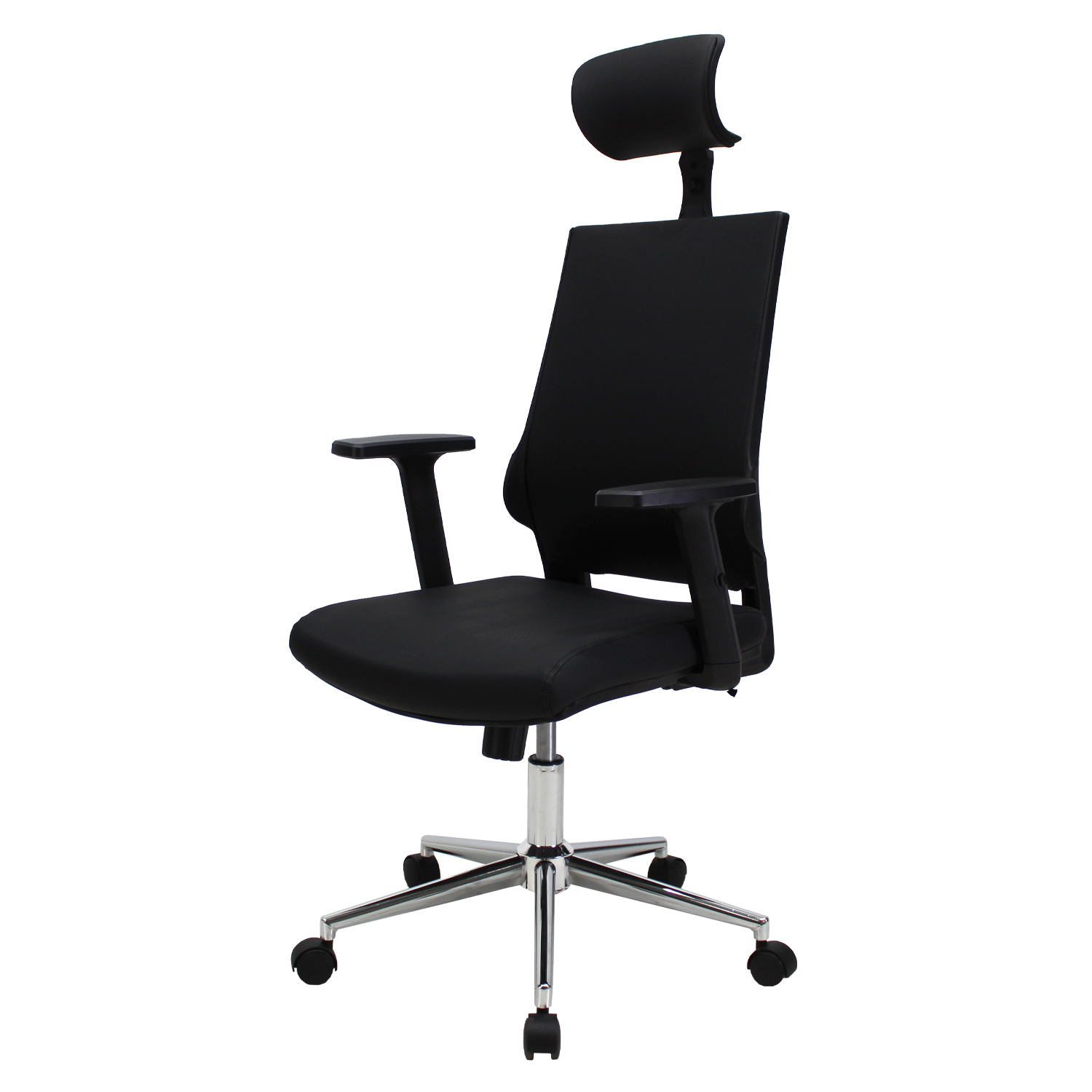 Silla de Oficina Directiva Lugo JM-530D PU Soporte Lumbar Negra Mundo In
