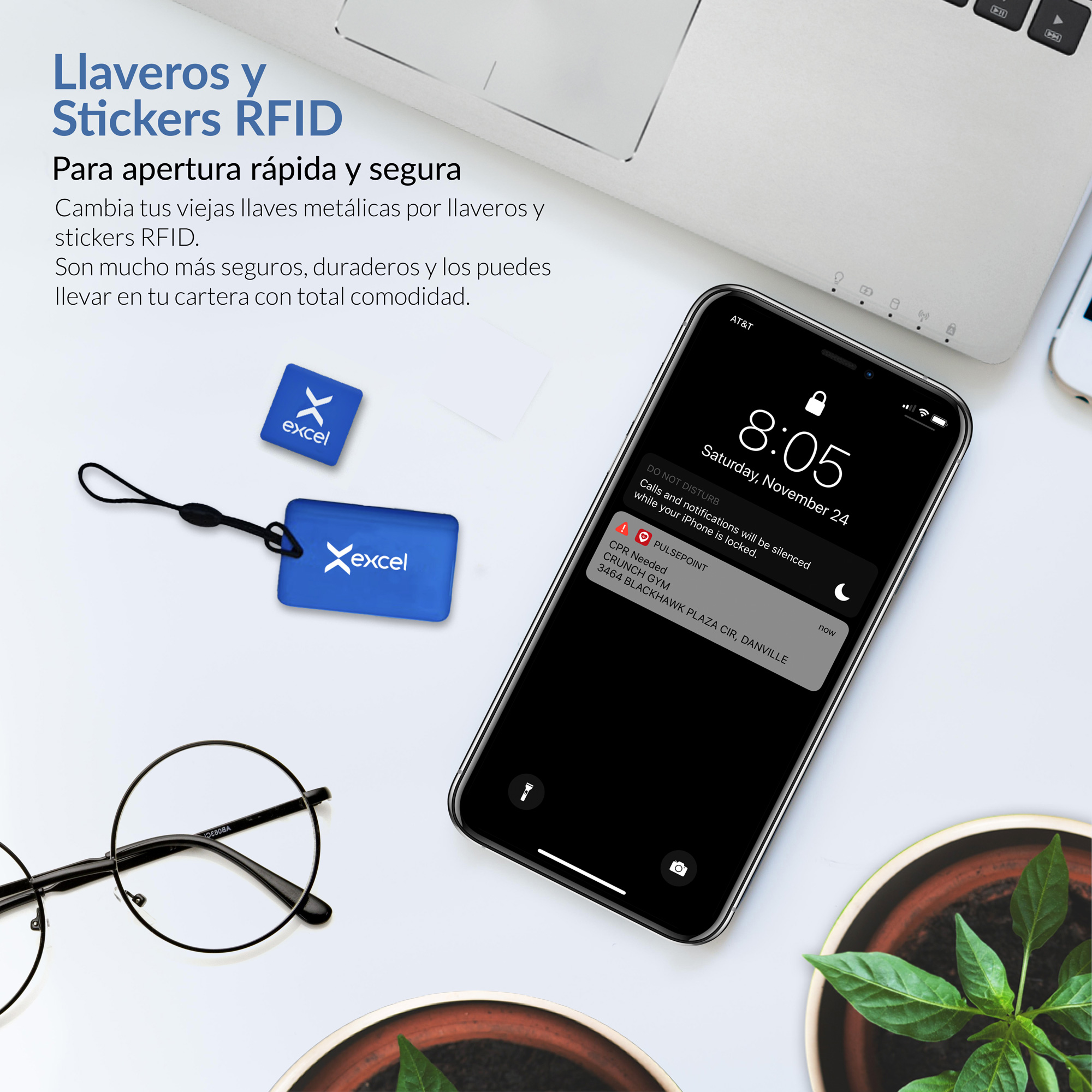 Cerradura Digital con Contraseña y Tarjeta RFID para Puerta Corrediza Excel EXC-D430