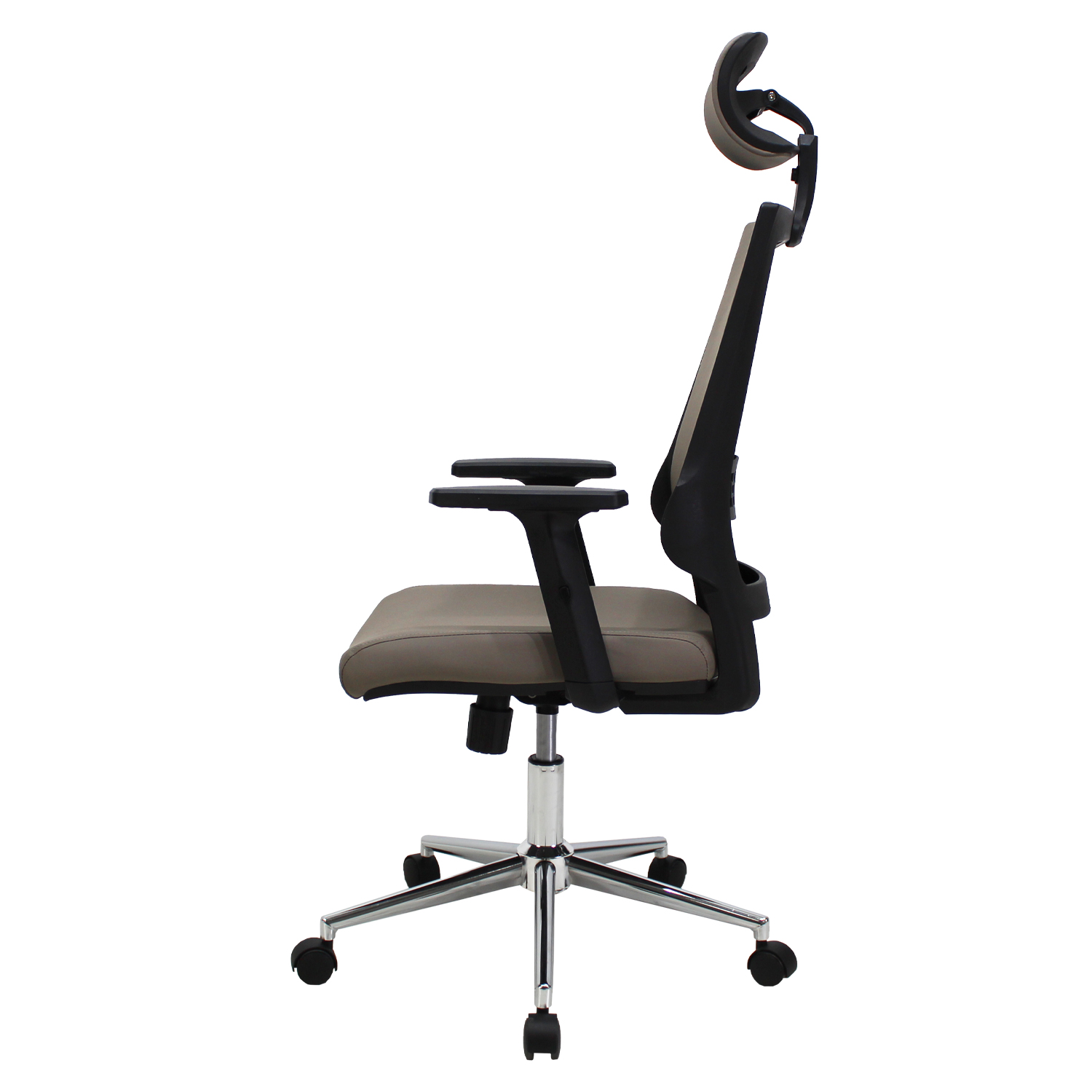 Silla de Oficina Directiva Lugo JM-530D PU Soporte Lumbar Gris Mundo In