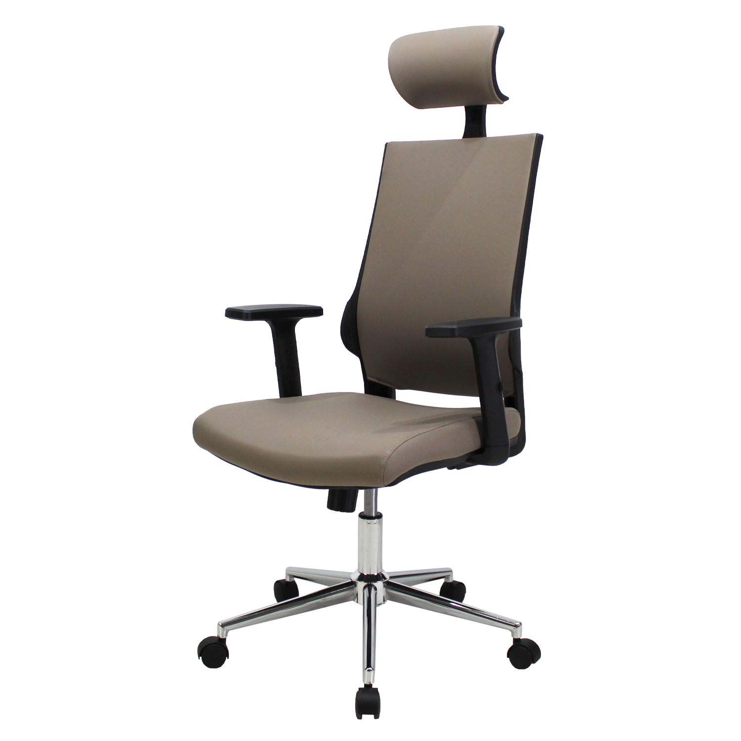 Silla de Oficina Directiva Lugo JM-530D PU Soporte Lumbar Gris Mundo In