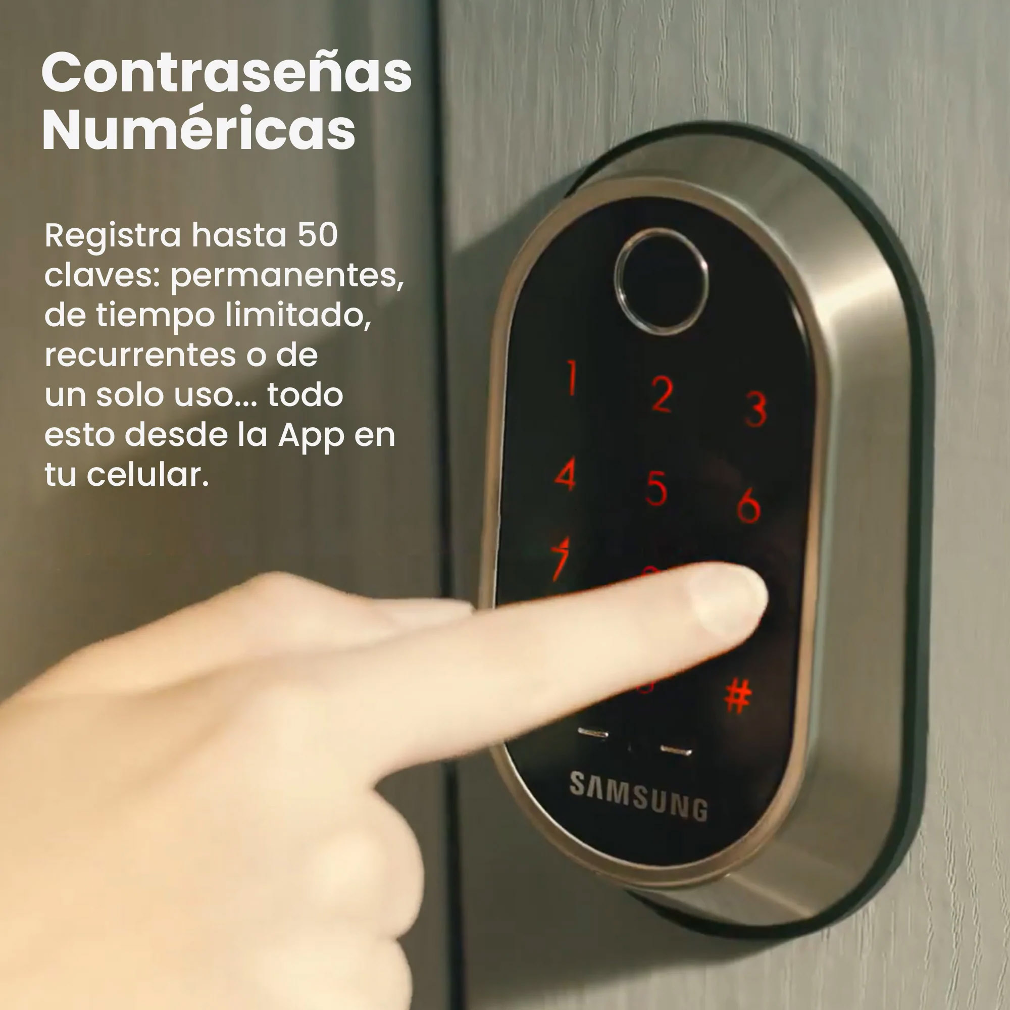 Cerradura Inteligente WiFi y Huella Digital Hasta 100 Usuarios Samsung SHP-A30