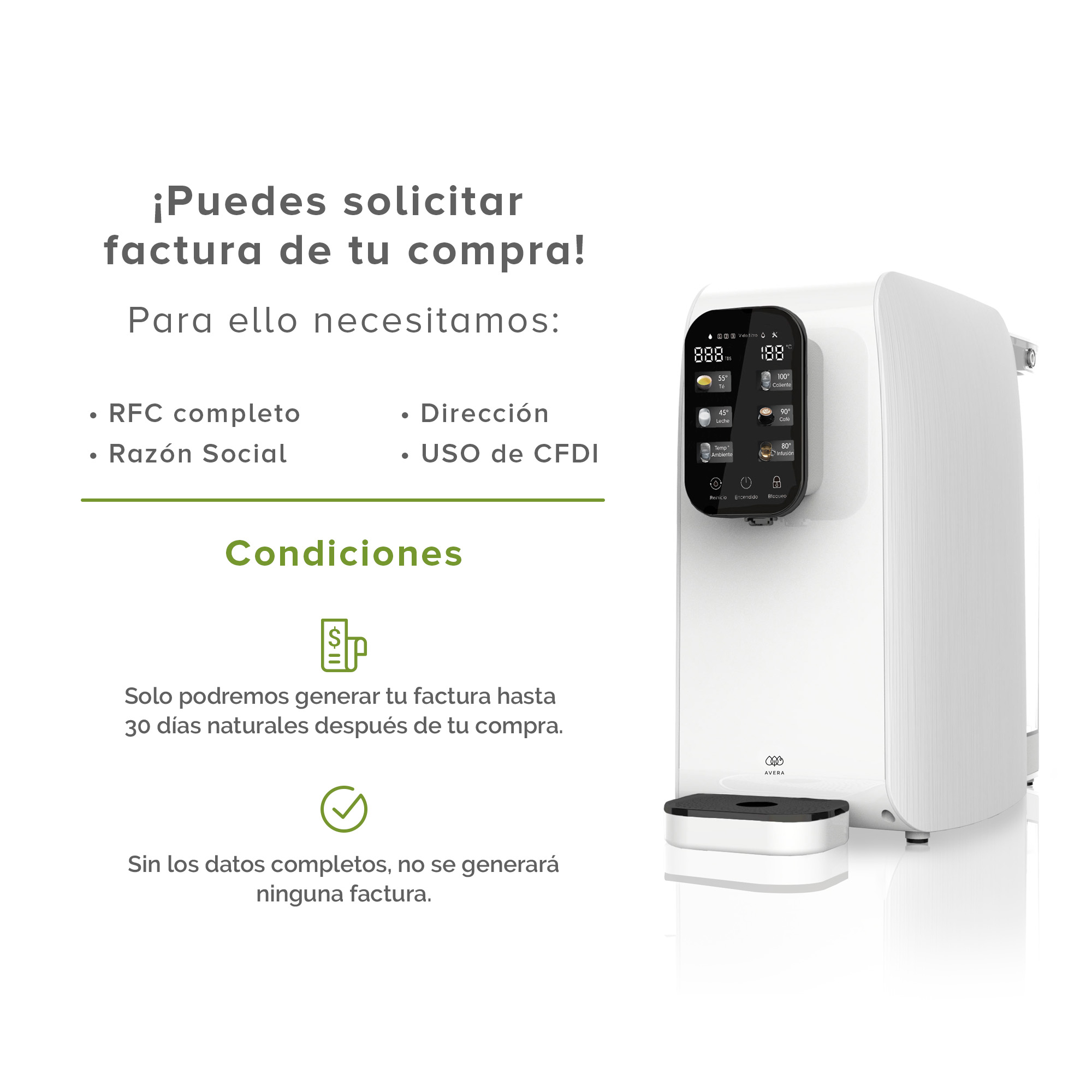 Purificador de agua por ósmosis inversa 3 L WiFi — Avera