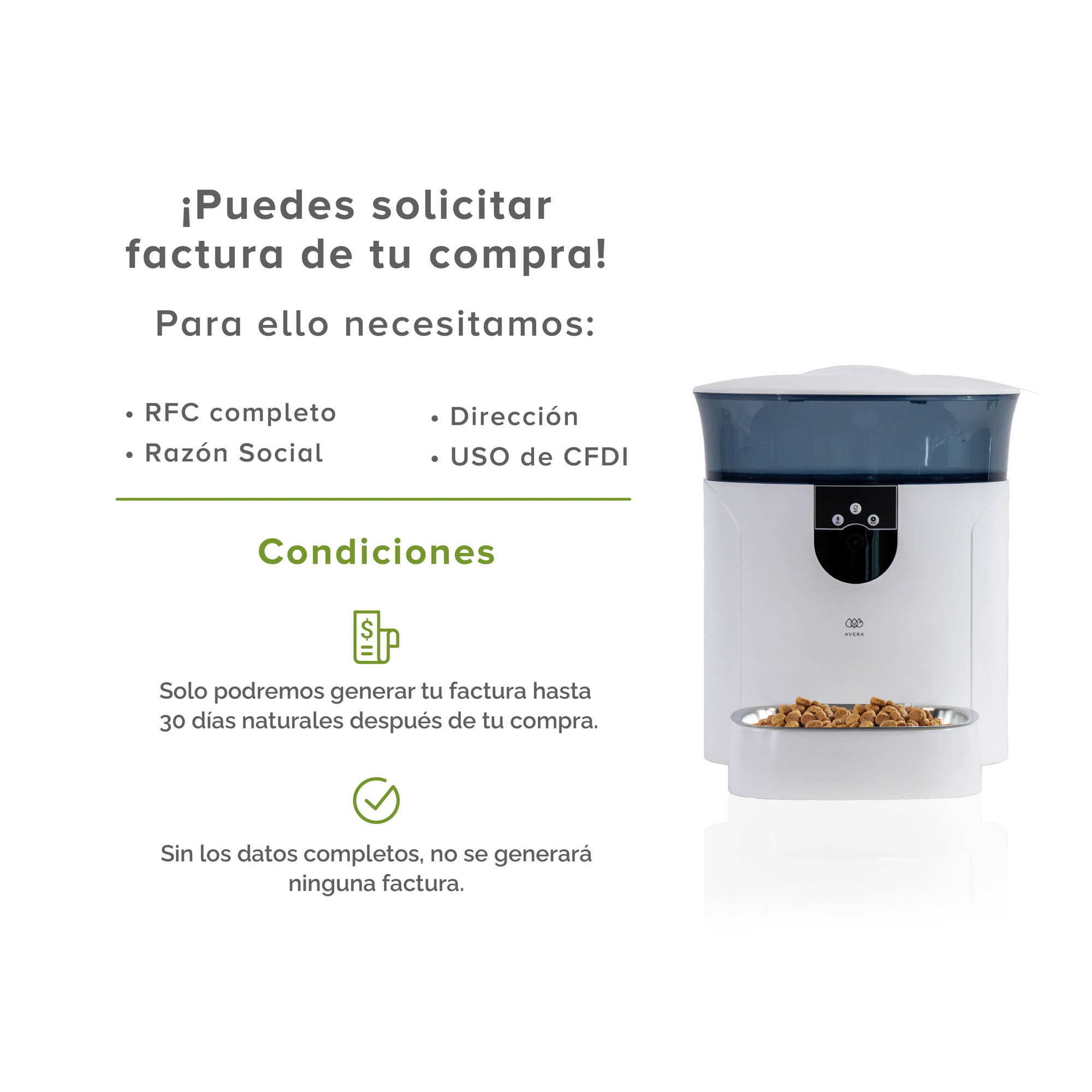 Comedero Para Mascotas Automático Cámara 7l  Avera AM02G