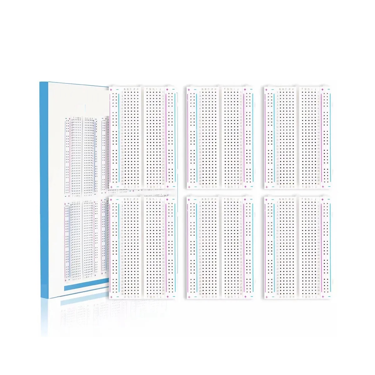 Set 6 Piezas Protoboard 400 Puntos Breadboard Para Arduino