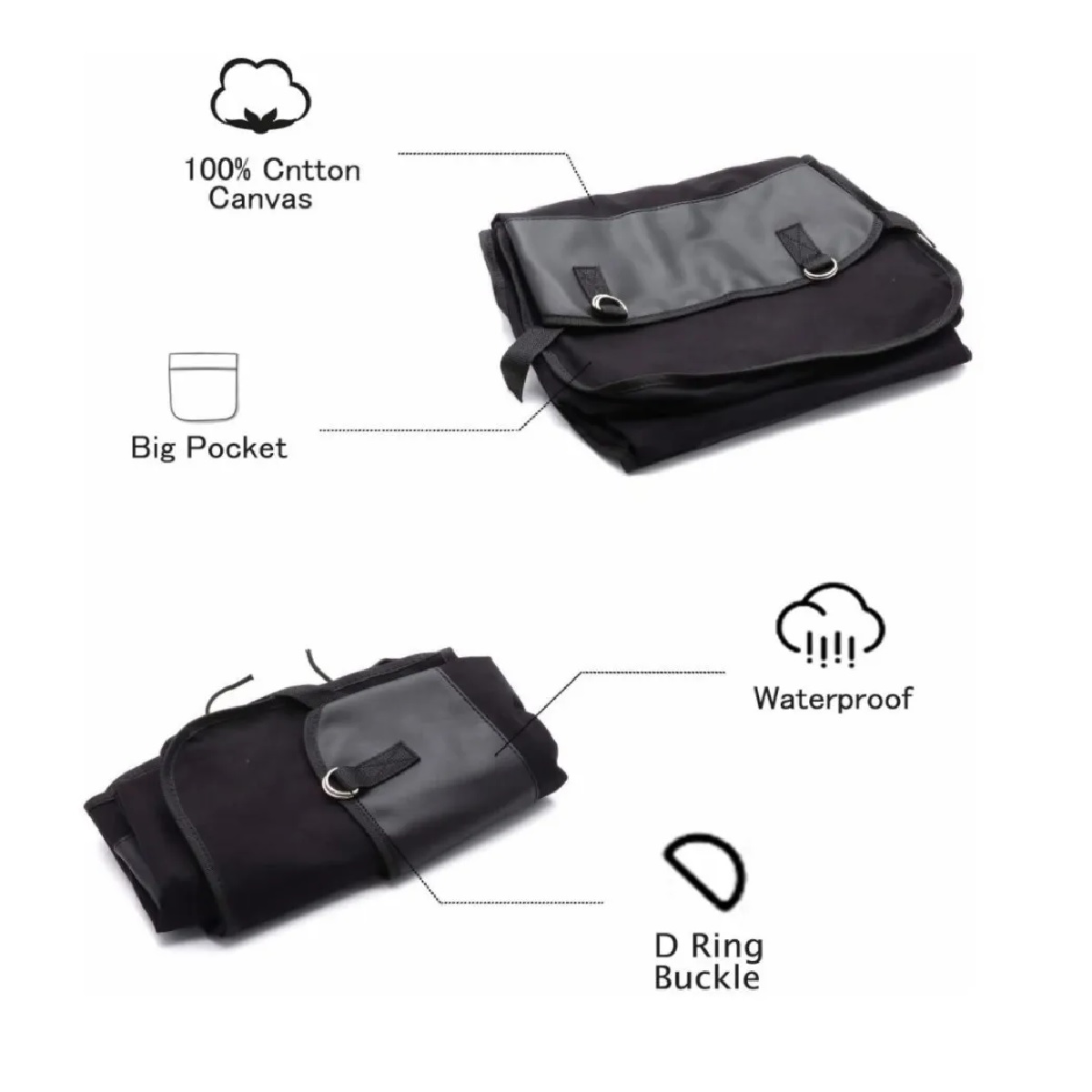 Alforjas De Viaje Universal Para Motocicleta O Scooter Negro