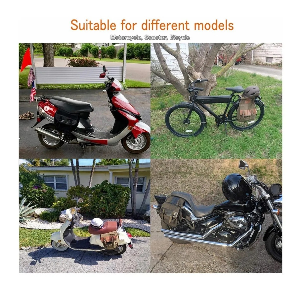 Alforjas De Viaje Universal Para Motocicleta O Scooter Negro