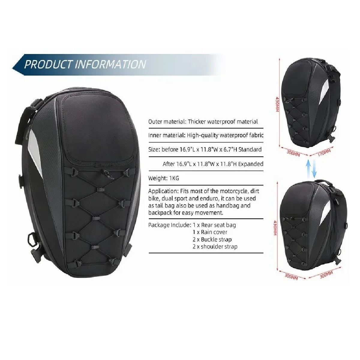 Alforjas Maletas Moto Bolsa De Asiento De Motocicleta Cola