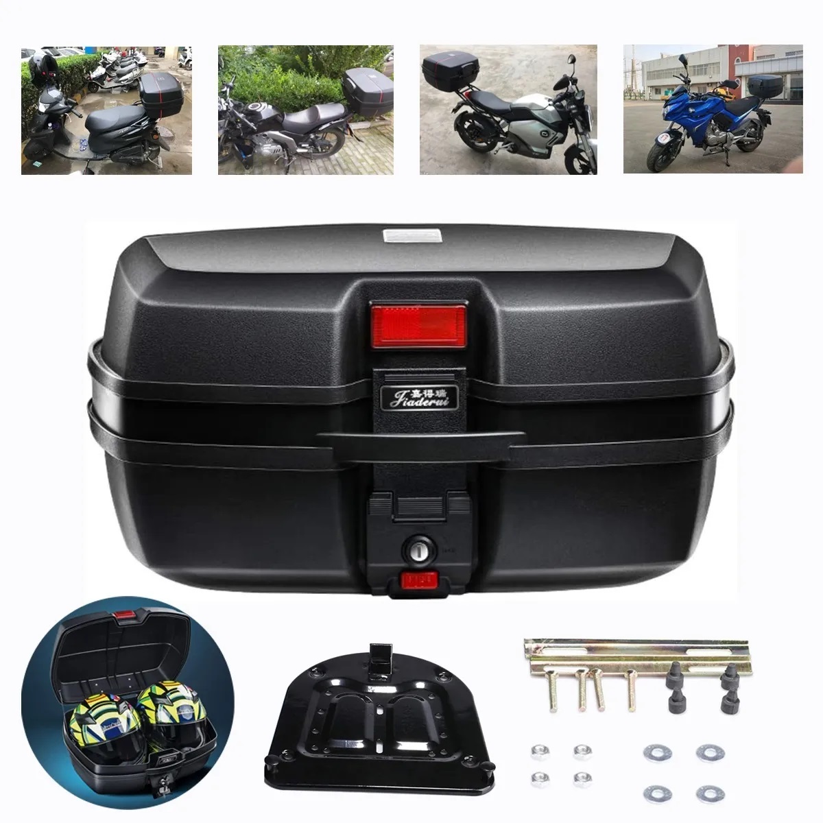  Maleta Trasera Equipaje Apto Para 2 Cascos Moto 45l