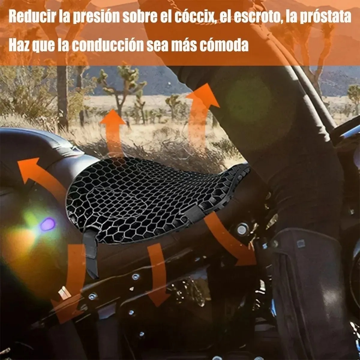Cojín Gelatina 3d Amortiguador Transpirable De Asiento Moto