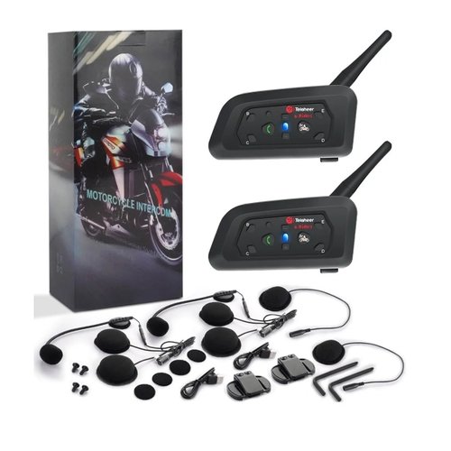 Kit de intercomunicador Bluetooth para casco de motocicleta, casco de  motocicleta con cancelación de ruido DSP/CVC, intercomunicador de casco de  8