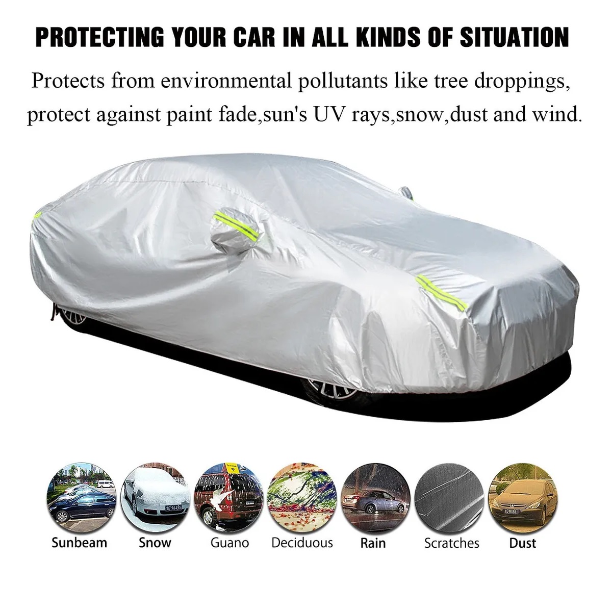 Funda Para Auto Protector Impermeable Universal Reflectantes