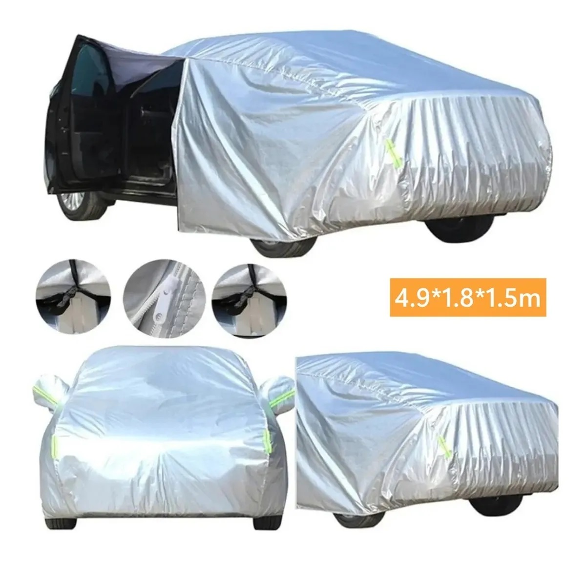 Funda Cubierta Auto Grande 4.9m Anti-sol Polvo Viento Lluvia