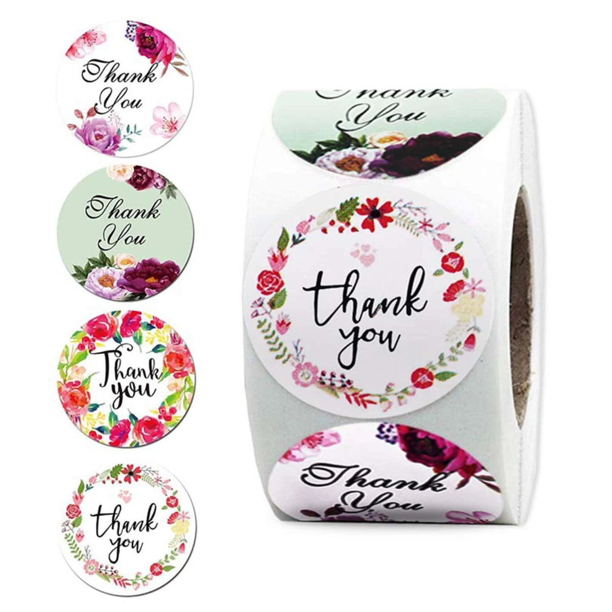 Rollo de 100 Stickers de Agradecimiento Thank You Gracias