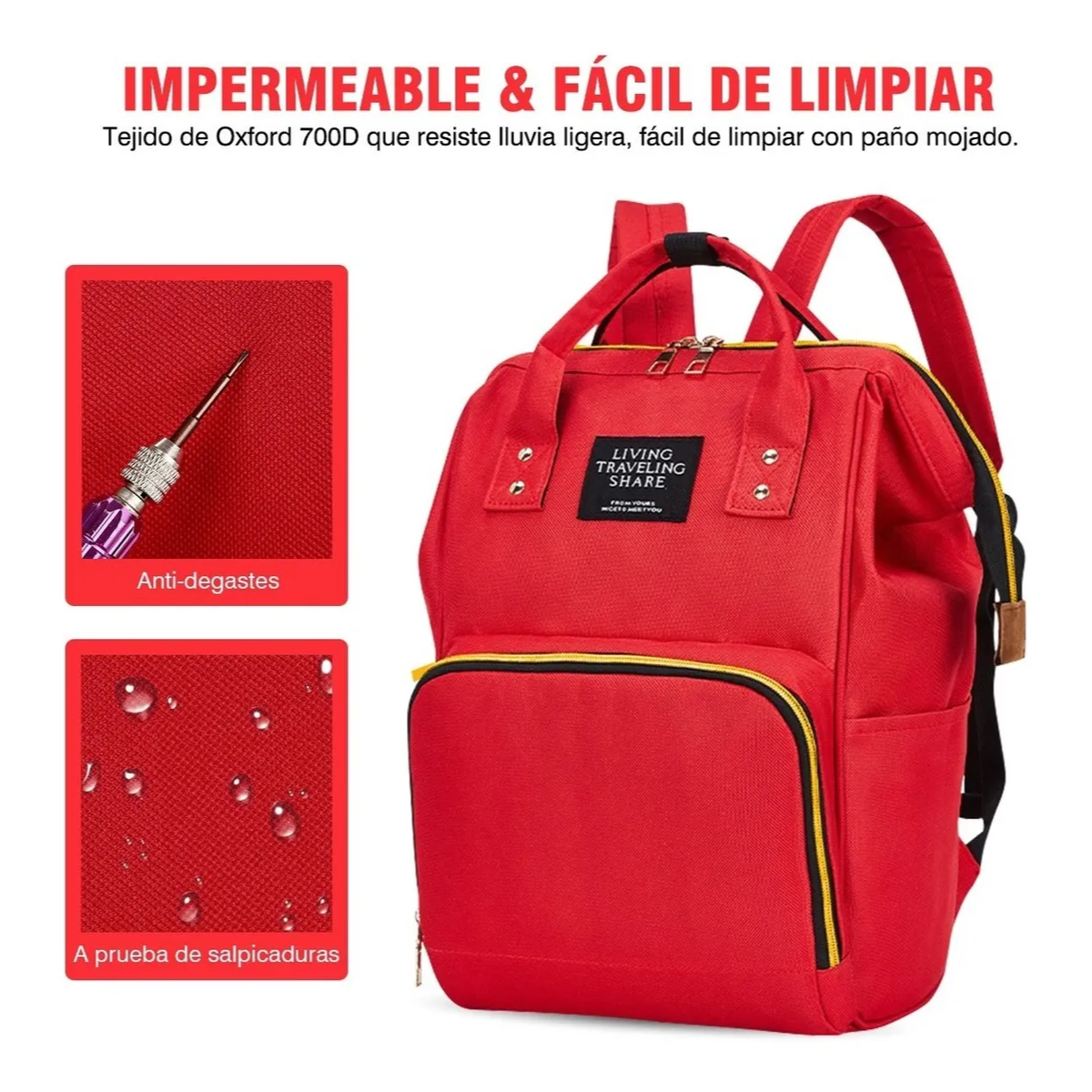 Mochila Pa alera Termica Living Biberones Espaciosa Moda Mujer