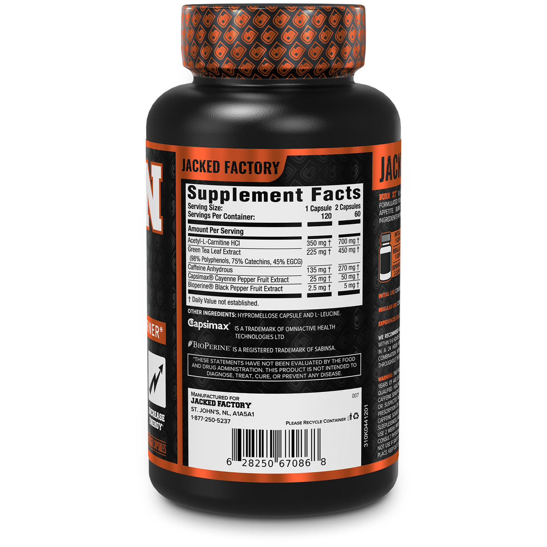 BURN-XT THERMOGENIC FAT BURNER W/ CAPSIMAX  QUEMADOR DE GRASA TERMOGÉNICO BURN-XT CON CAPSIMAX