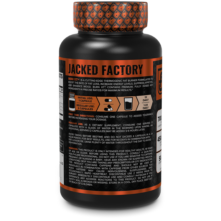 BURN-XT THERMOGENIC FAT BURNER W/ CAPSIMAX  QUEMADOR DE GRASA TERMOGÉNICO BURN-XT CON CAPSIMAX