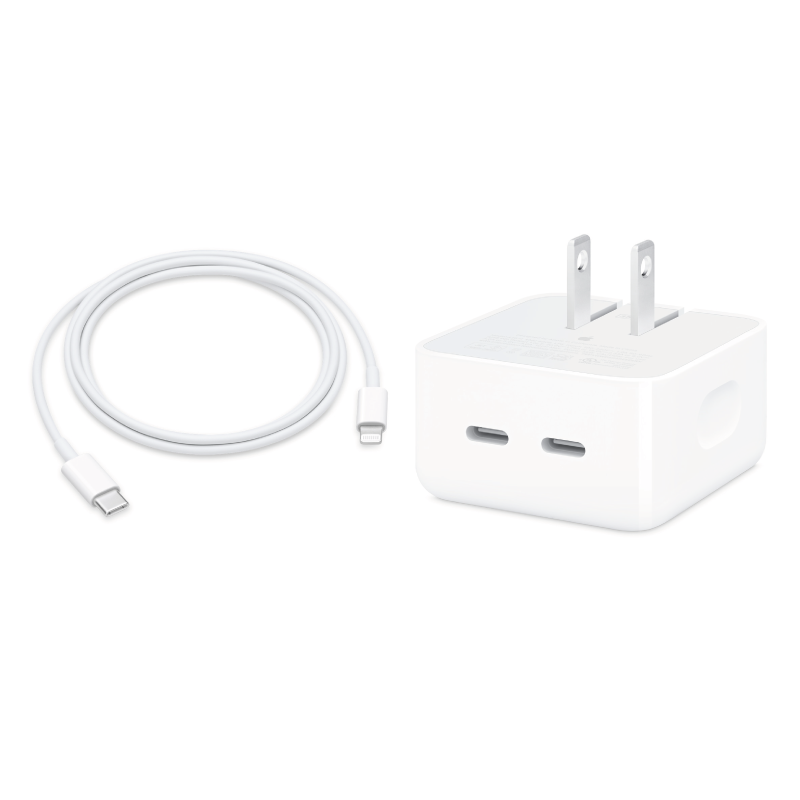 Cargador Carga Rapida Dual 35W + Cable Lightning para iPhone
