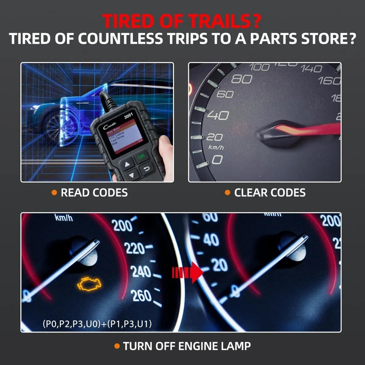 Escaner Launch Creader 3001 Automotriz Obd2 Multimarca Motor