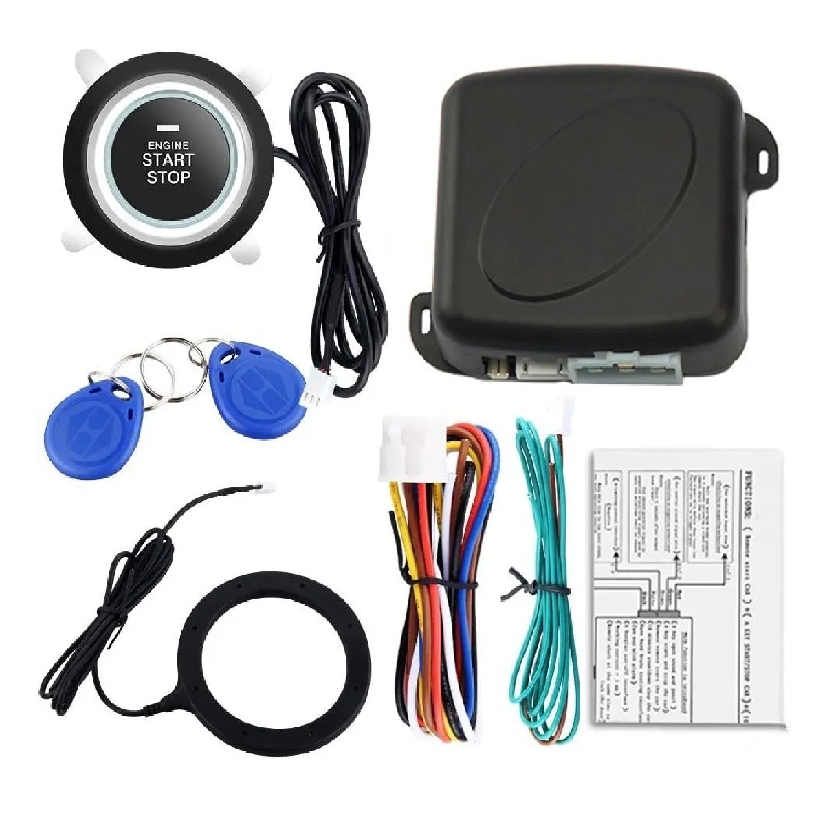 Auto Botón Encendido Arranque Antirobo Start Sin Llave Rfid