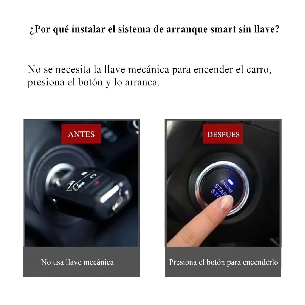 Auto Botón Encendido Arranque Antirobo Start Sin Llave Rfid
