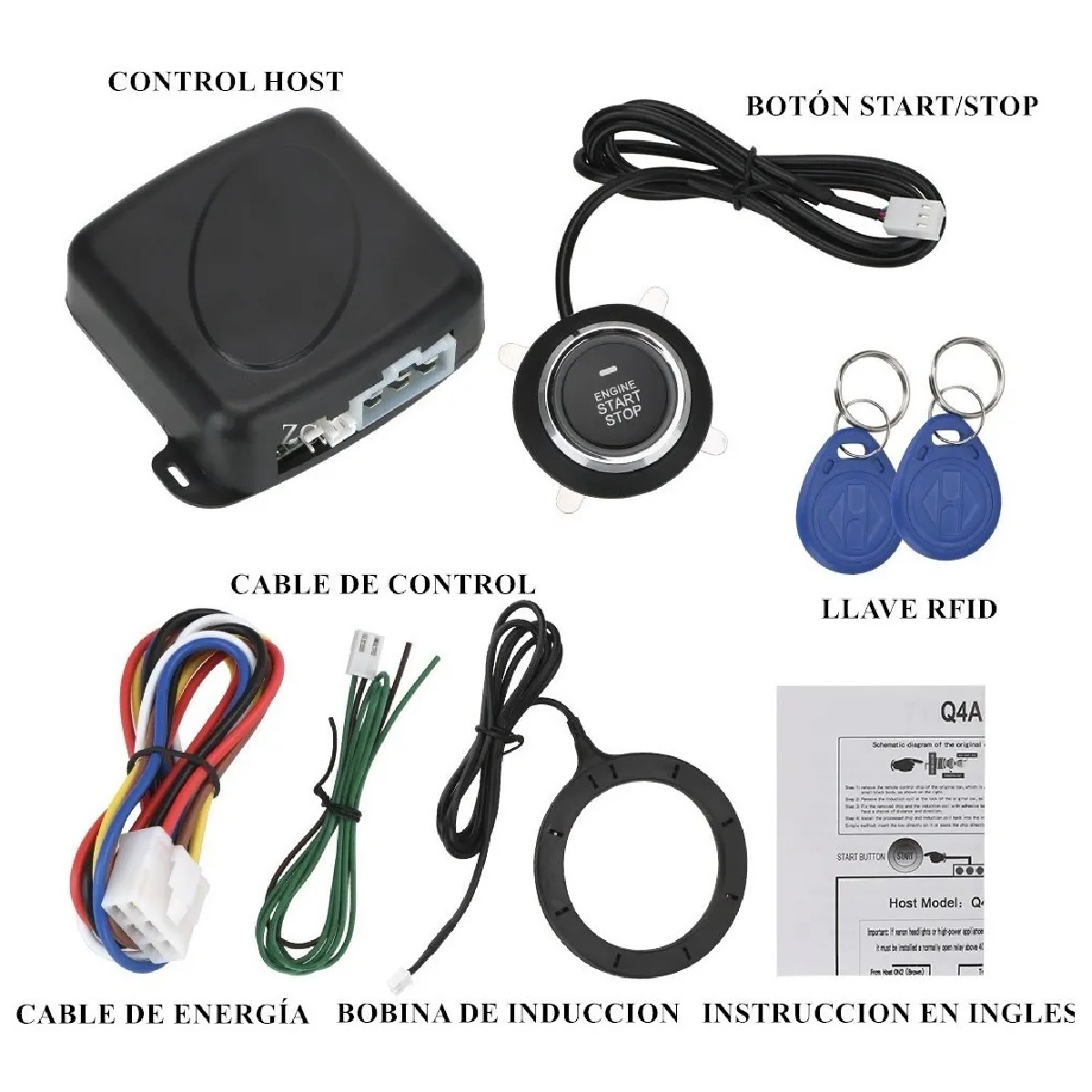 Auto Botón Encendido Arranque Antirobo Start Sin Llave Rfid