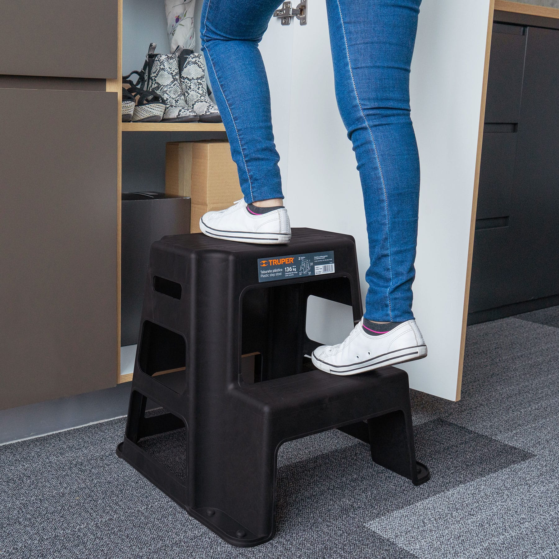 Taburete Y Banco De 2 Escalones Antiderrapante Soporta 136kg