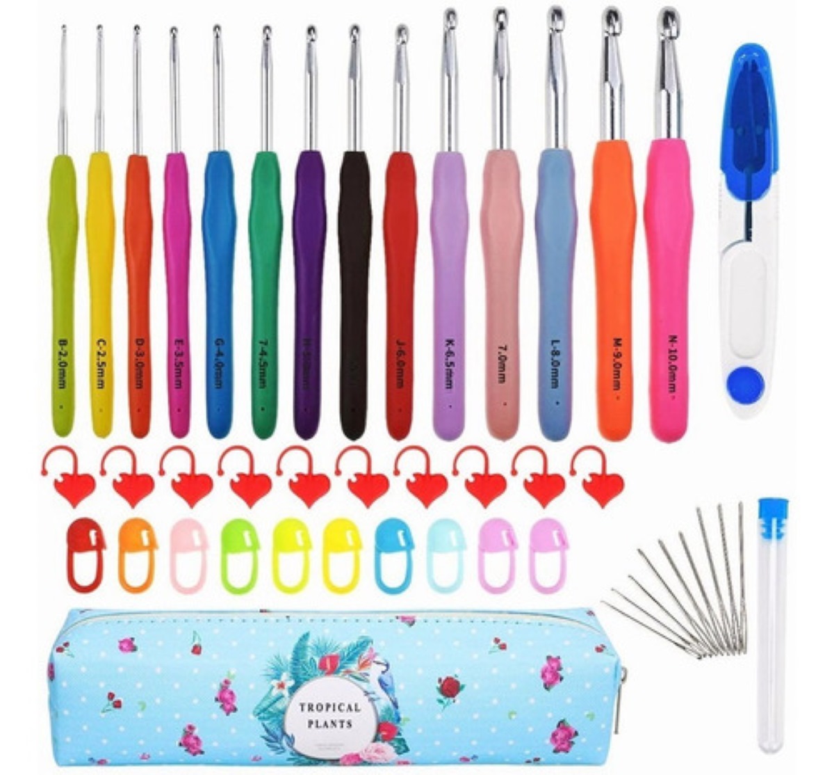 Herramientas Para Tejer Al Crochet, 46 Piezas Ergonómicas
