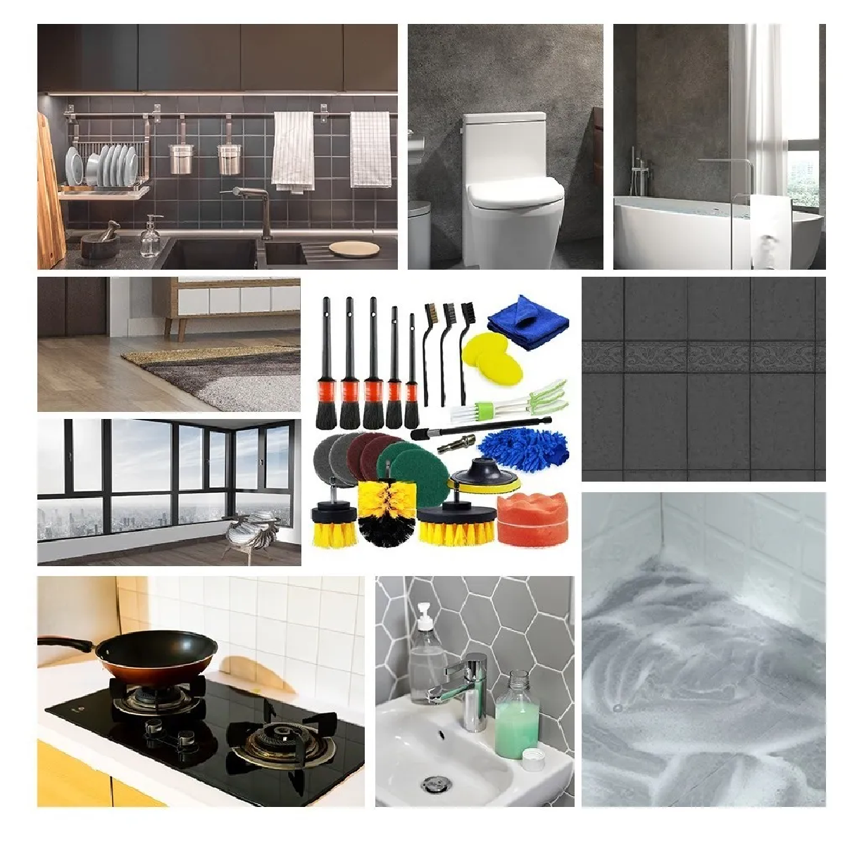 Kit Cepillos Para Limpieza Cepillos Taladro Eléctrico 26 Pcs