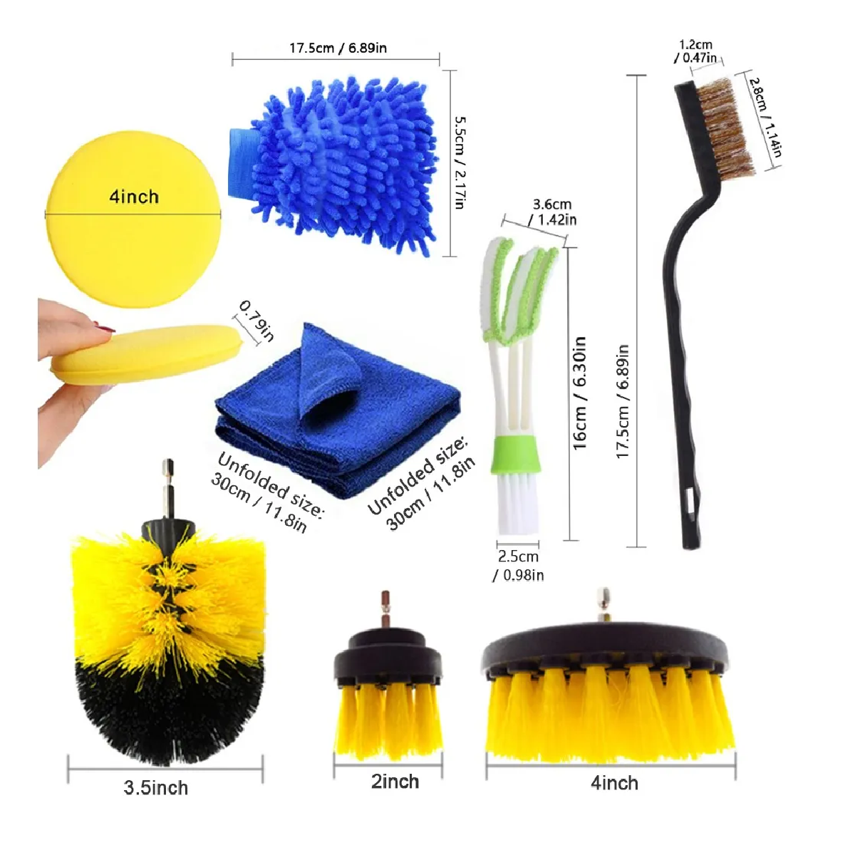Kit Cepillos Para Limpieza Cepillos Taladro Eléctrico 26 Pcs