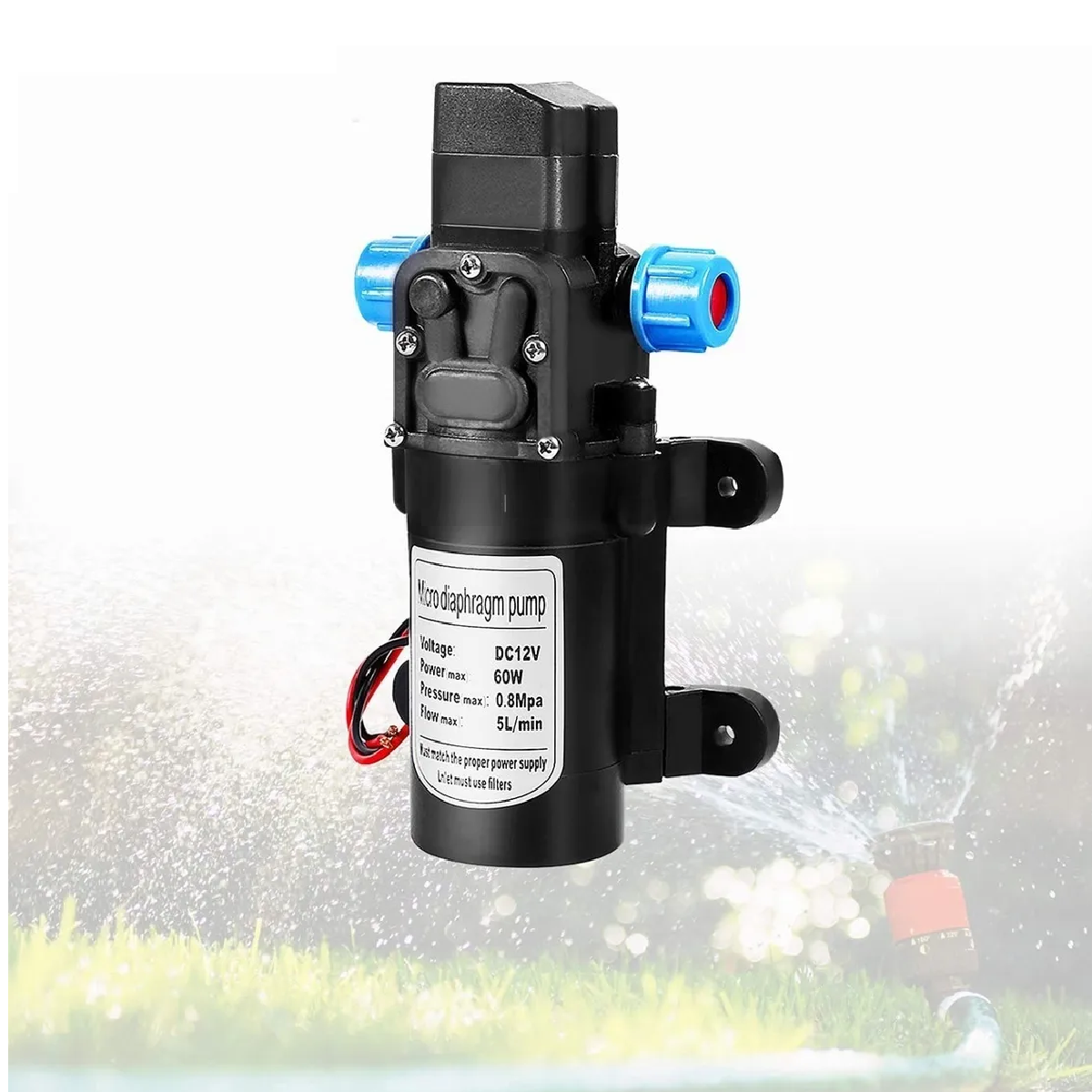 Bomba De Agua De Diafragma Portátil De 60w 5l/min Cc 12 V