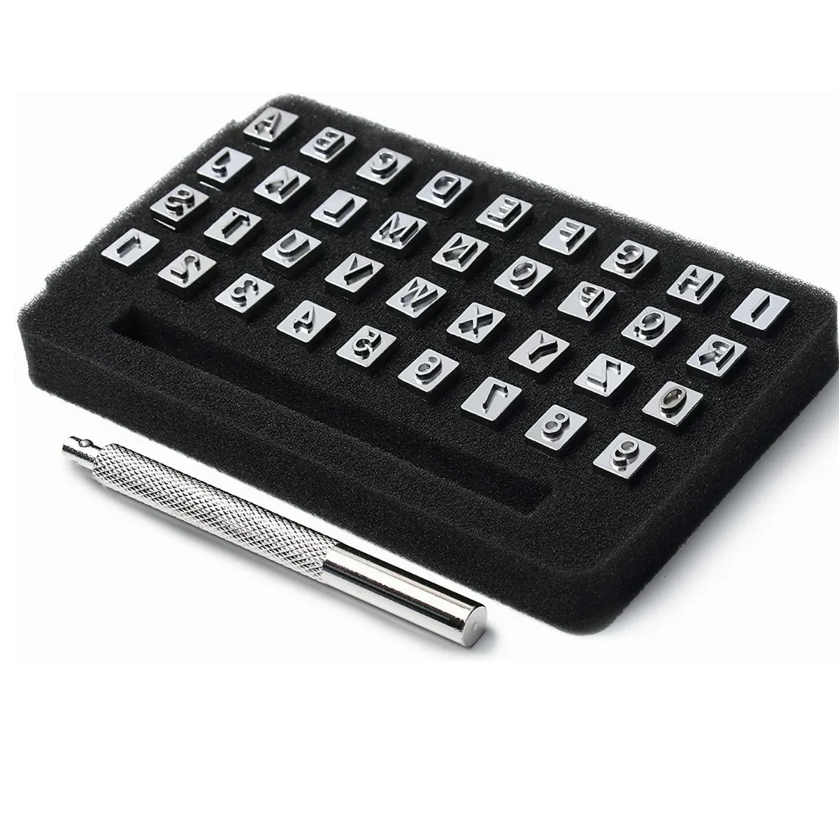 Perforadora Sellos Numéricos Y Letras Metal Artesanía Cuero