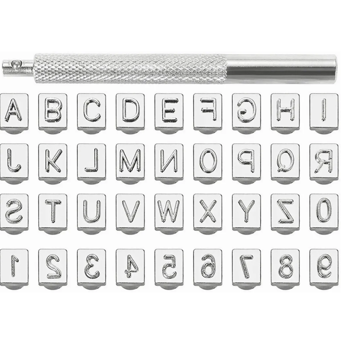 Perforadora Sellos Numéricos Y Letras Metal Artesanía Cuero