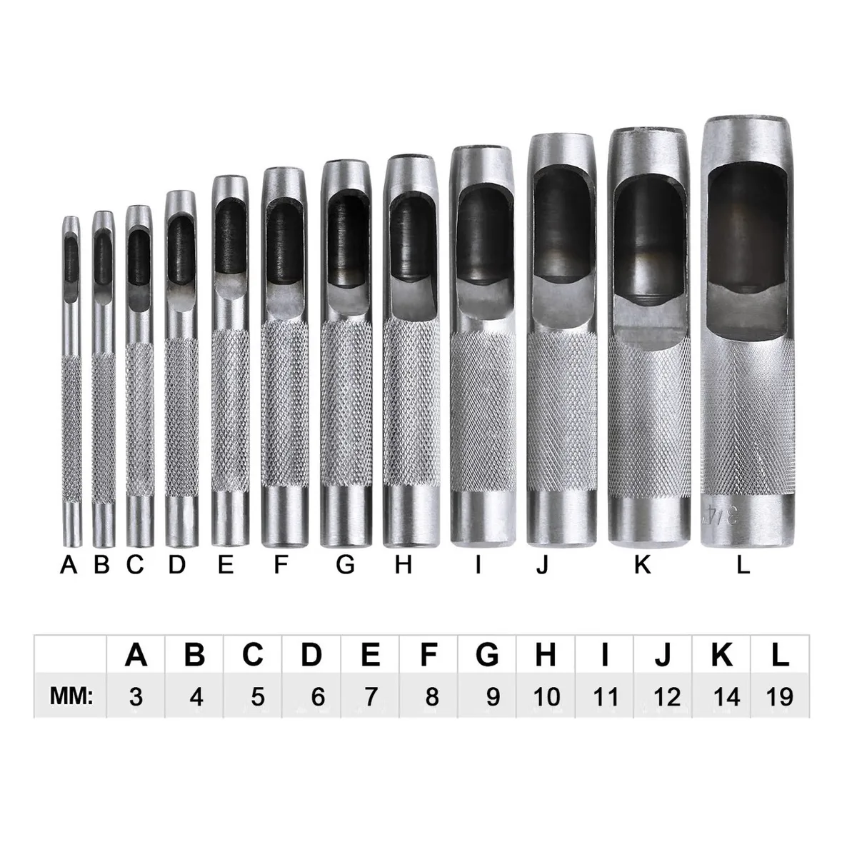 Juego De Sacabocados De Golpe Con 12 Medidas Diferentes