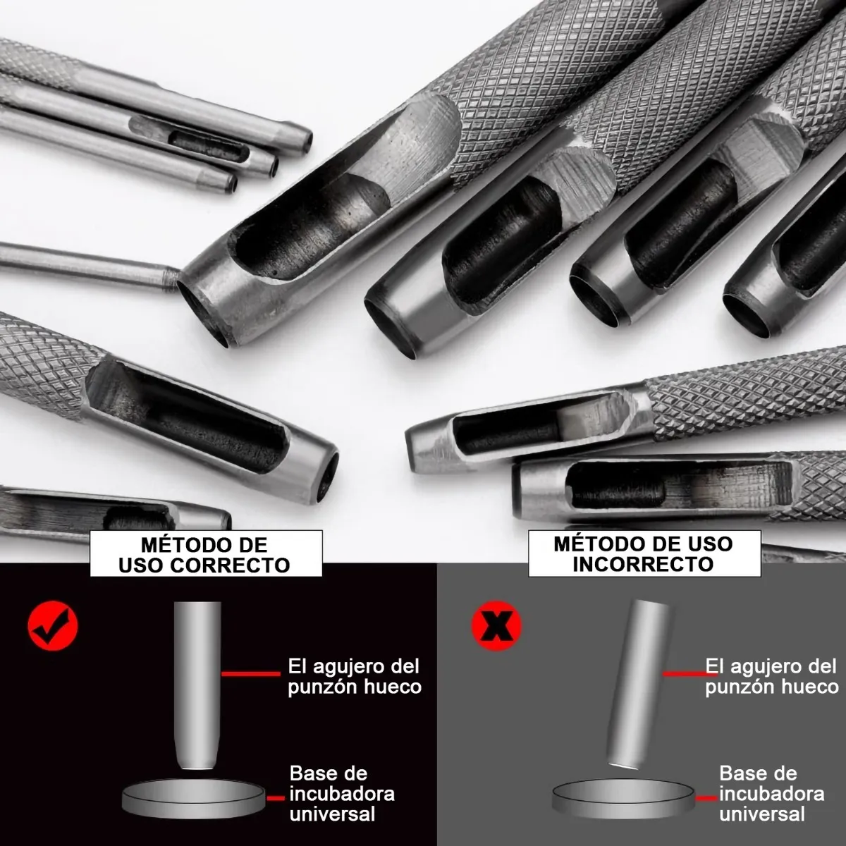 Juego De Sacabocados De Golpe Con 12 Medidas Diferentes