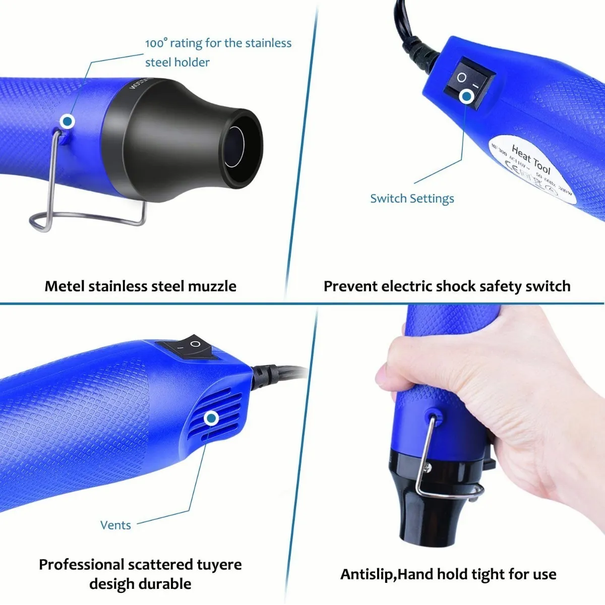 Pistola De Calor Portátil, Pistola De Aire Caliente 300w