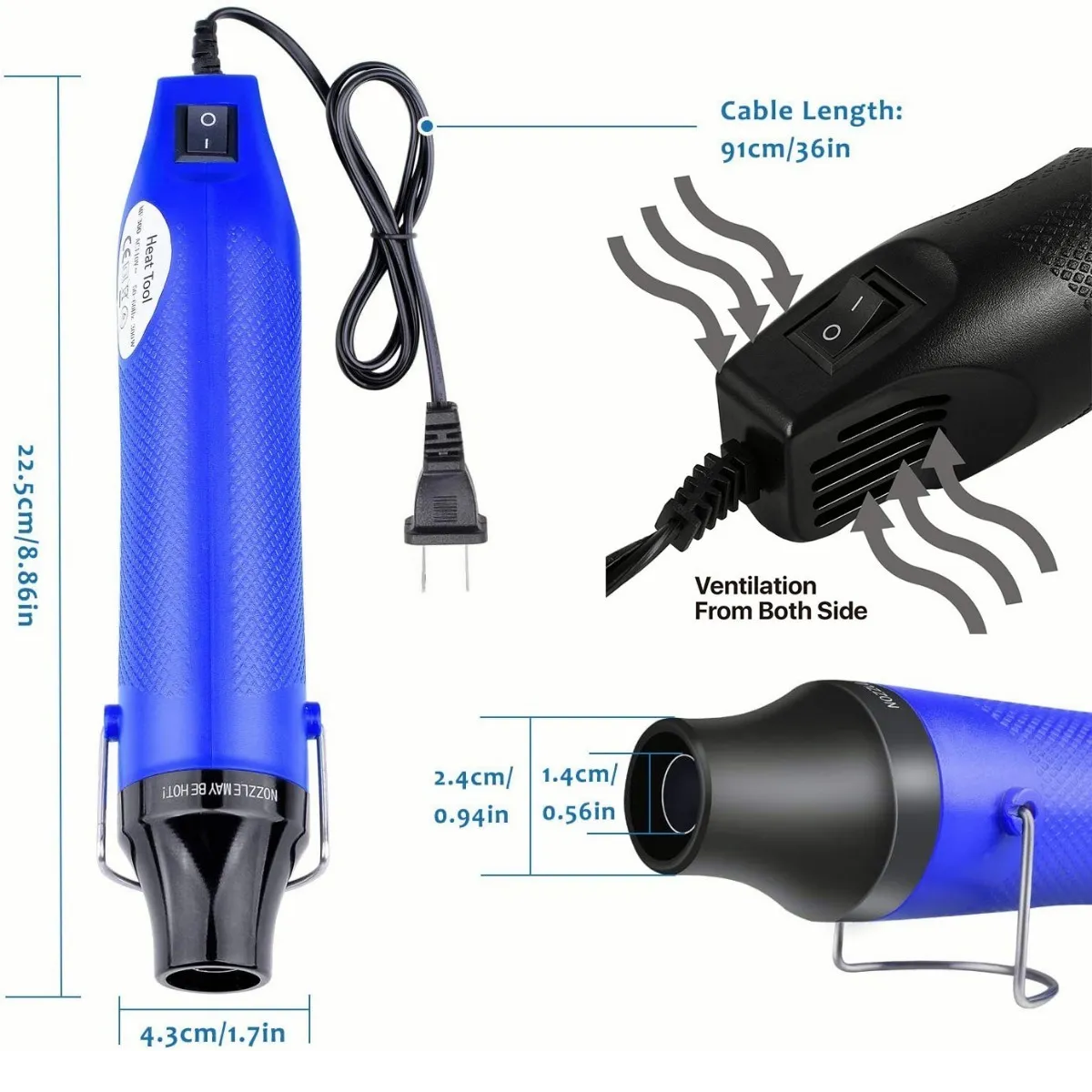 Pistola De Calor Portátil, Pistola De Aire Caliente 300w