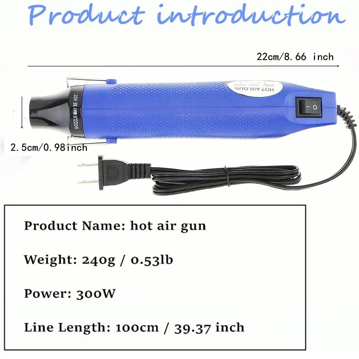 Pistola De Calor Portátil, Pistola De Aire Caliente 300w