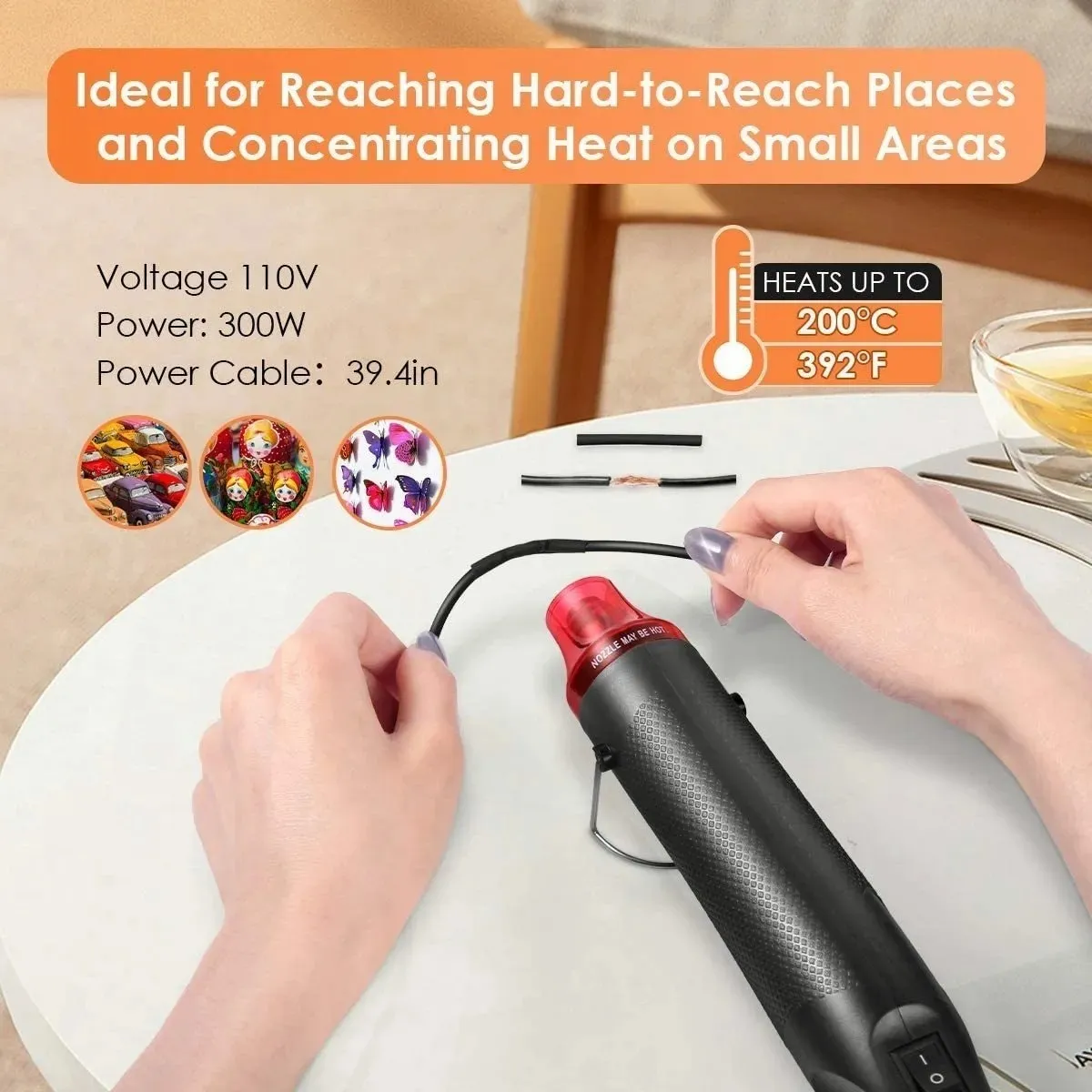Pistola De Calor Portátil, Pistola De Aire Caliente 300w