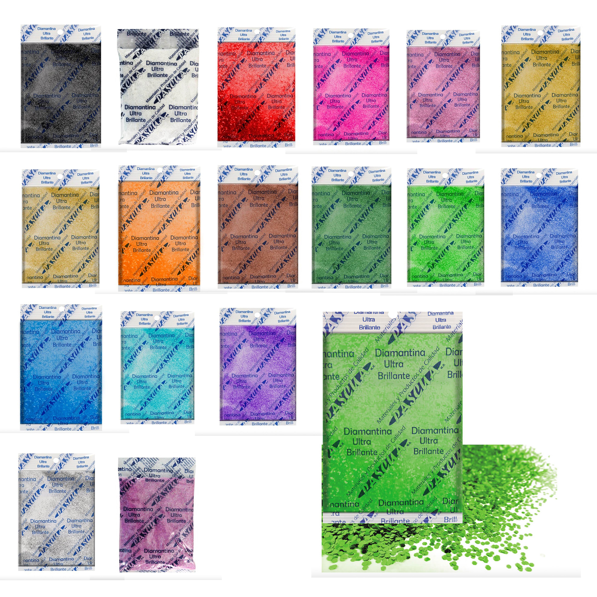 Diamantina metalica purpurina 50 G en Bolsa para Manualidades y Arte para Cara Ojos Maquillaje Pelo Arte Corporal, fiesta party, Cera Derretida, Decoración De UñAs, Limo, Arcilla PoliméRica, Pintura Decorativa etc.