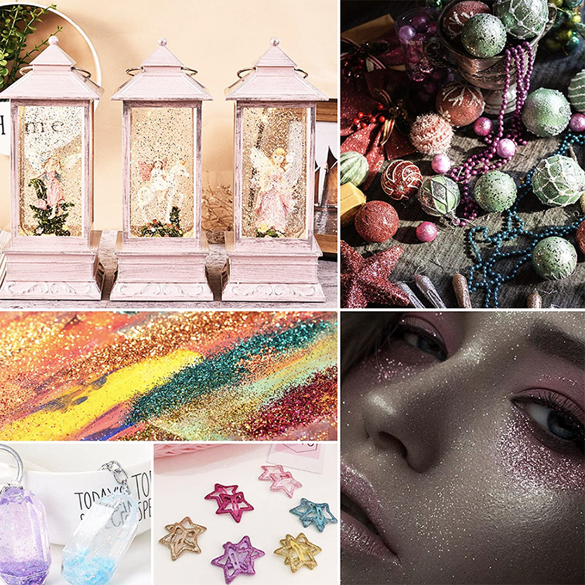 Diamantina metalica purpurina 50 G en Bolsa para Manualidades y Arte para Cara Ojos Maquillaje Pelo Arte Corporal, fiesta party, Cera Derretida, Decoración De UñAs, Limo, Arcilla PoliméRica, Pintura Decorativa etc.