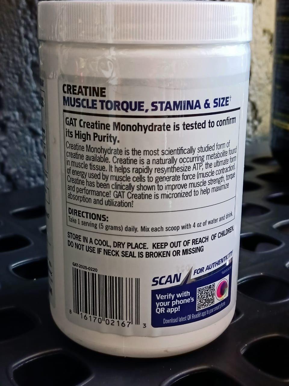 Creatina Gat 300 Gm 60 Ser