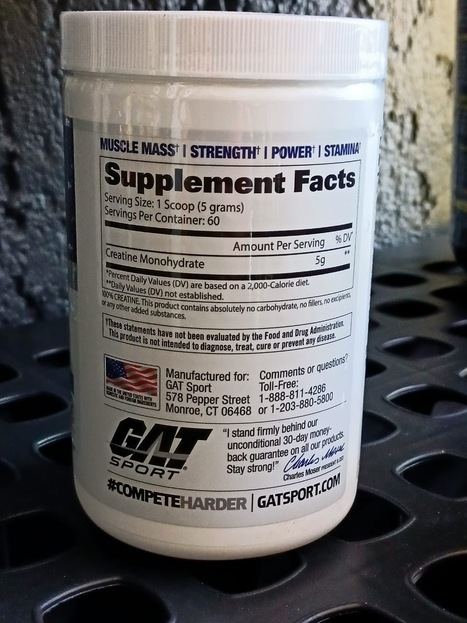 Creatina Gat 300 Gm 60 Ser