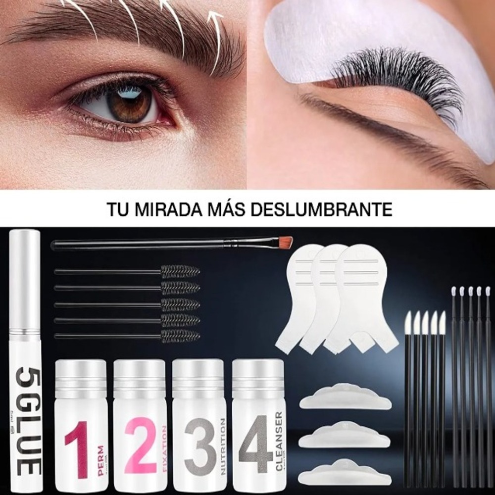 Kit Laminado De Cejas Lashlift Tinte Cejas y Pestañas 4 en 1