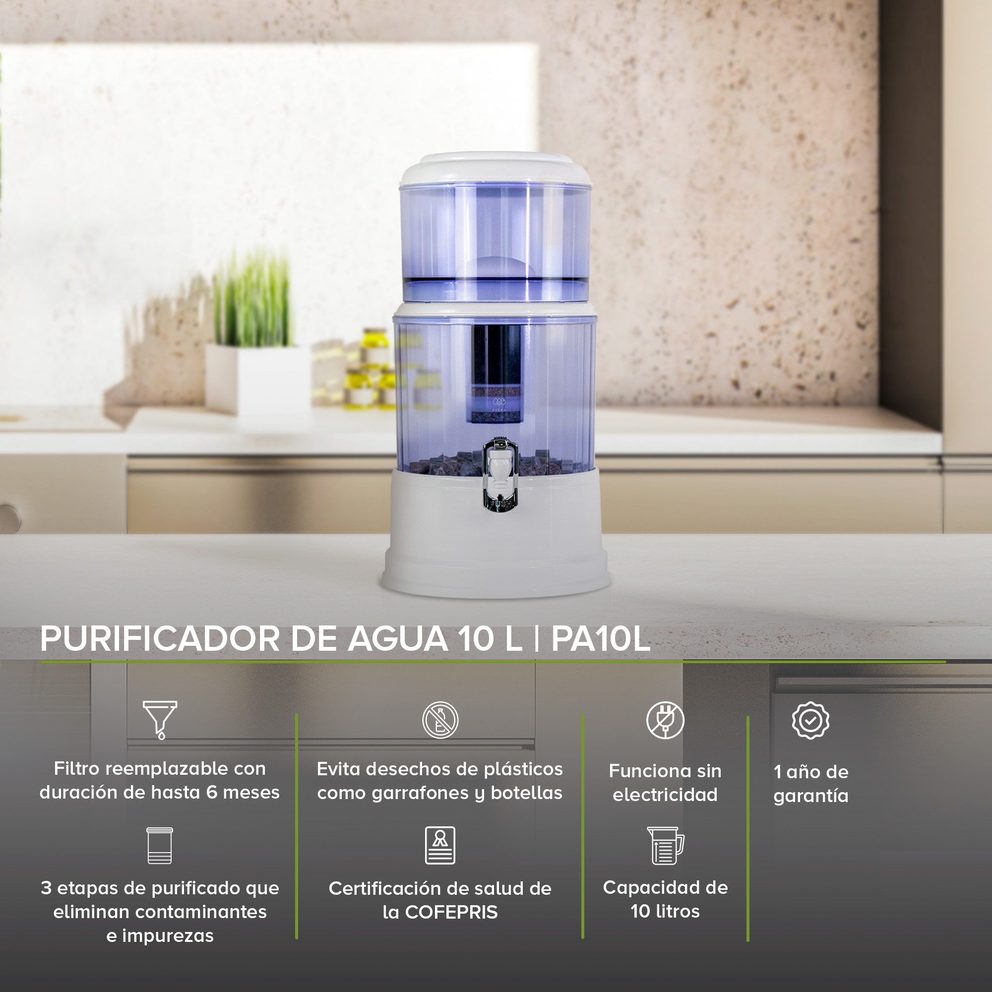 Purificador De Agua 10 Litros Filtro De Agua PA10L