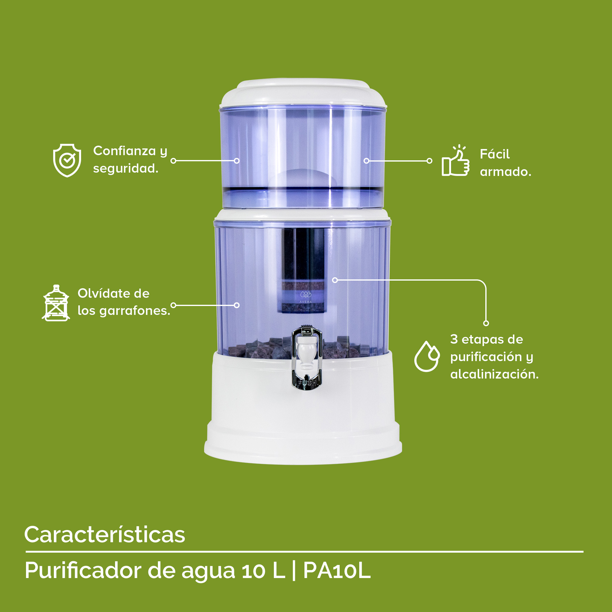 Purificador De Agua 10 Litros Filtro De Agua PA10L